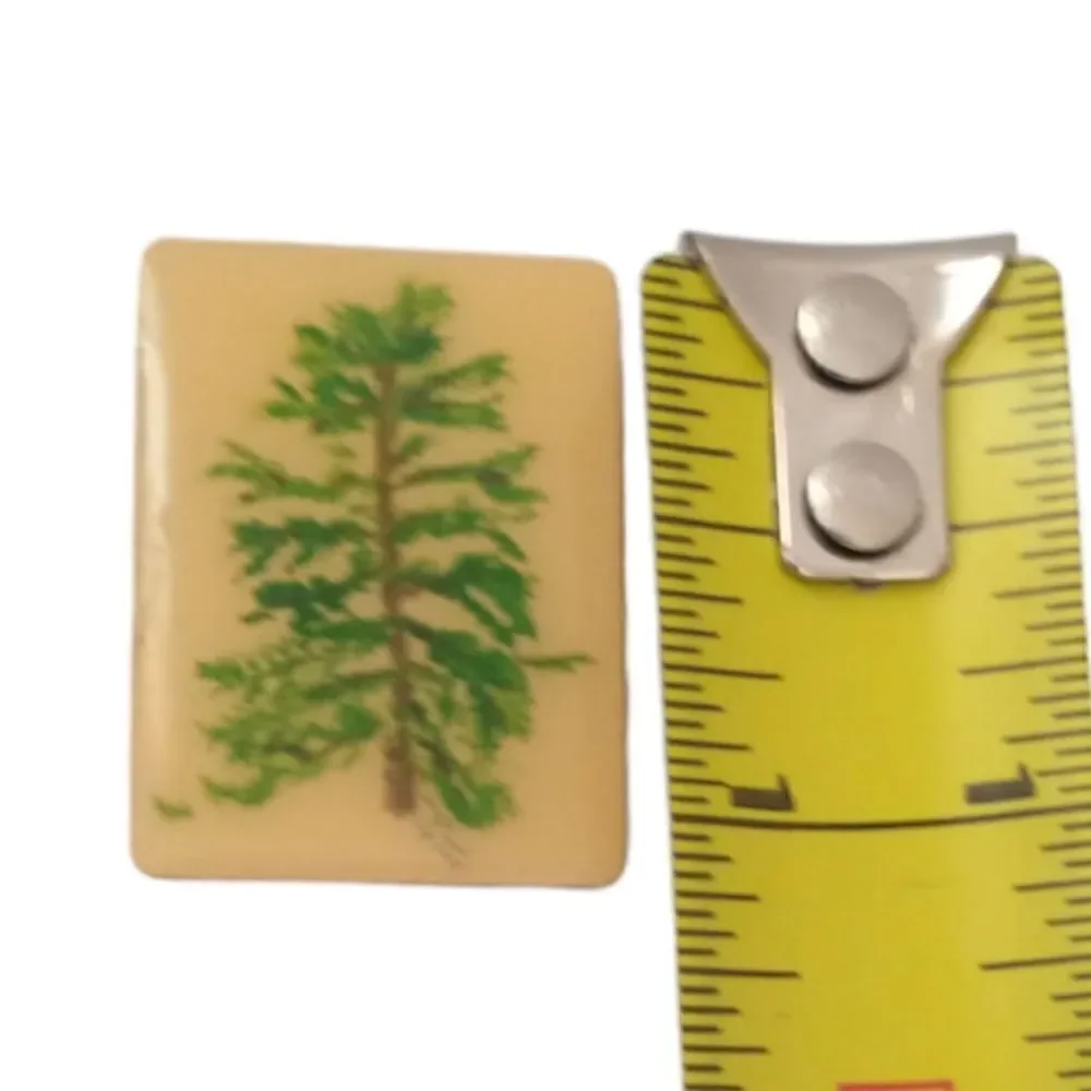 Artist Handpainted Pine Tree Pin Tie Tack Lapel Pin Brooch Fir Enameled 2005.  C